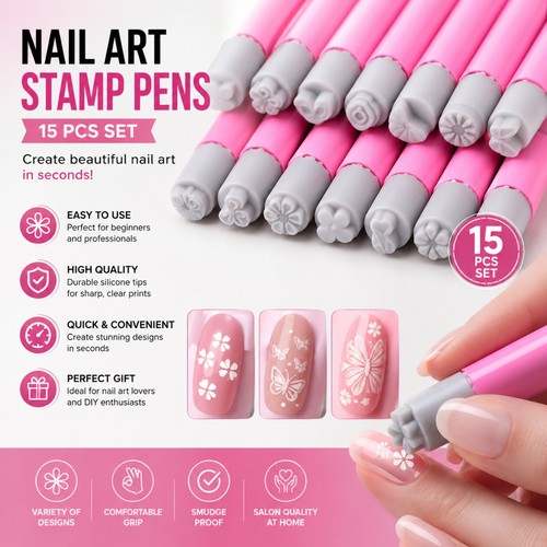 15pcs nail art stamp - 4-6-10-15pcs,