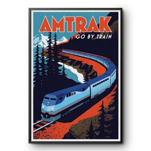 Amtrak train vintage - go,