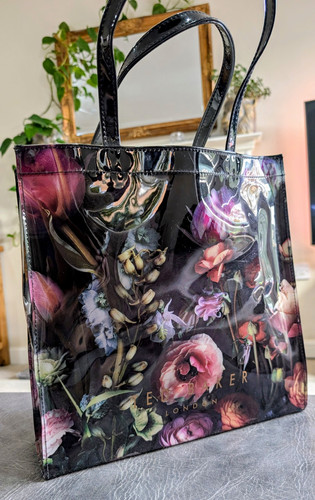 Ted baker pvc dark floral - floral, tote