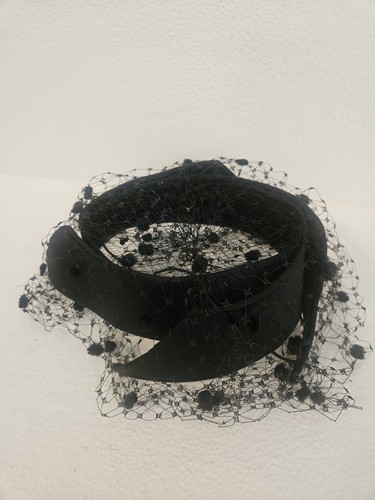 Vintage black hat with - with, veil