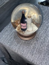 Gold Glitter Globe It’s Prosecco Time Bottle& Glass Glitter Storm 4x5” Fun Gift
