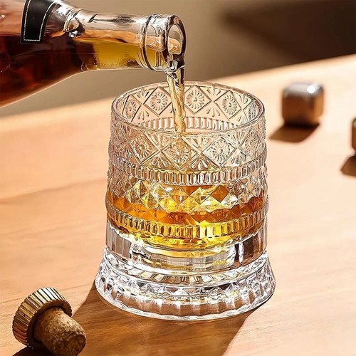 Spinning crystal whiskey glass - whiskey,