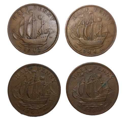 Half penny coin 1942 - uk,