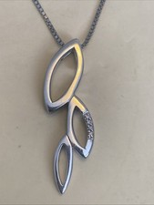 Hot Diamonds Ladies Simply Sparkle Multi Leaf Sterling Silver Pendant Necklace