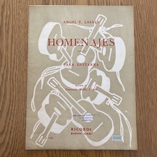 Homenajes sheet music for Guitar by Angel E. Lasala pub Ricordi poss SIGNED