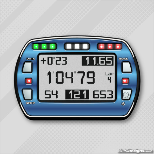 Blue chrome style gel sticker - blue,