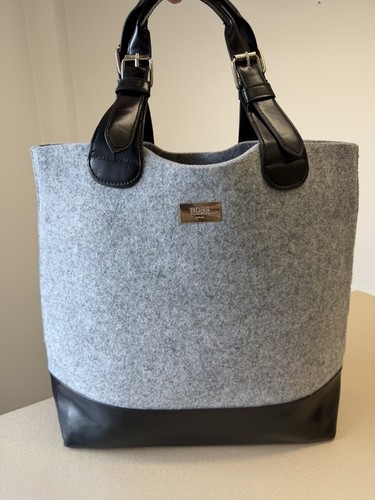 Boss grey felt tote bag - grey,