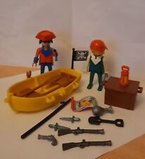 Vintage Playmobil Pirate Row Boat with additional Pirate pieces 