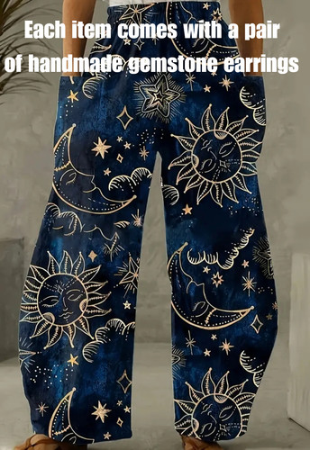 Celestial moon sun stars blue - celestial,
