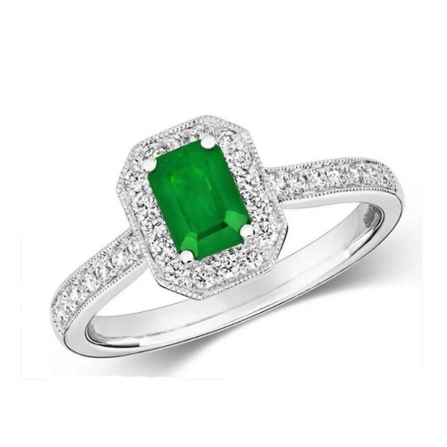 Real emerald and diamond ring - and,