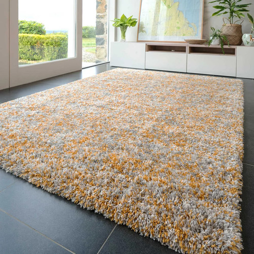 Ochre yellow mottled shaggy - yellow,