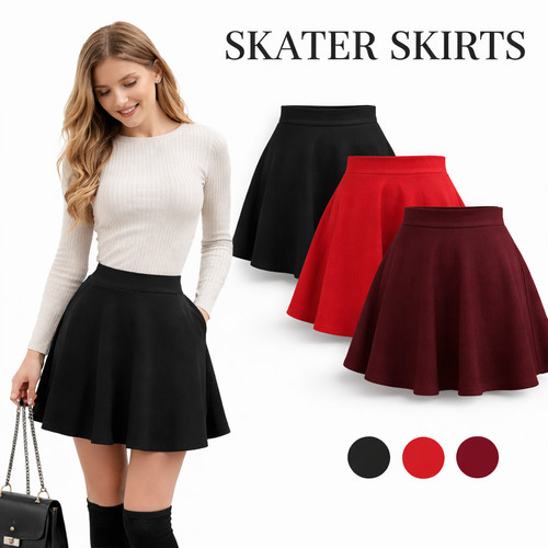 Women skater skirt - skirt, plus