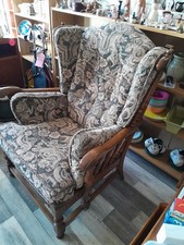 Large ERCOL Carved Dark Wood