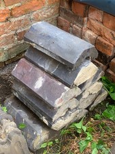 11 x Reclaimed Victorian Blue Coping Stones Single Wall Toppers 300x175x70mm