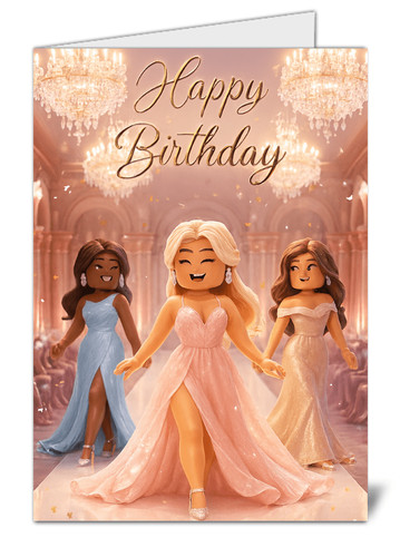 Roblox birthday card dress - card,
