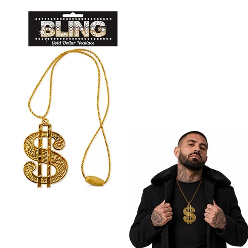 Gold dollar sign necklace - gold,