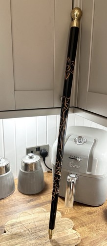 Black gold handle walking - gold,