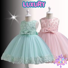 GIRLS PARTY DRESS FLOWER BRIDESMAID Princess Wedding Christening Communion Dress