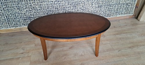 Coffee table wooden oval - coffee,