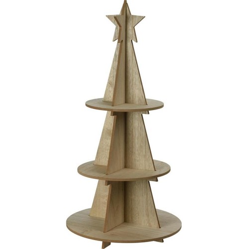 Etagere xmas tree wood - xmas, 38x79cm