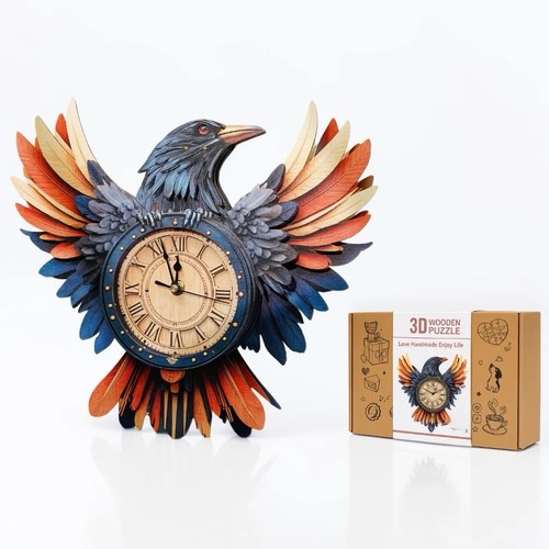 Raven diy wooden - diy, clock
