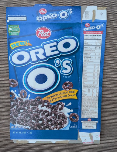 Oreo cereal box post - box,
