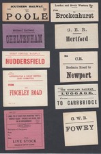 TEN Old Luggage Labels Label All Different Railway Lines Mixed Condition