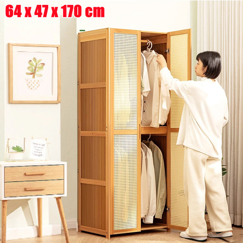 Bamboo freestanding wardrobe - bamboo,