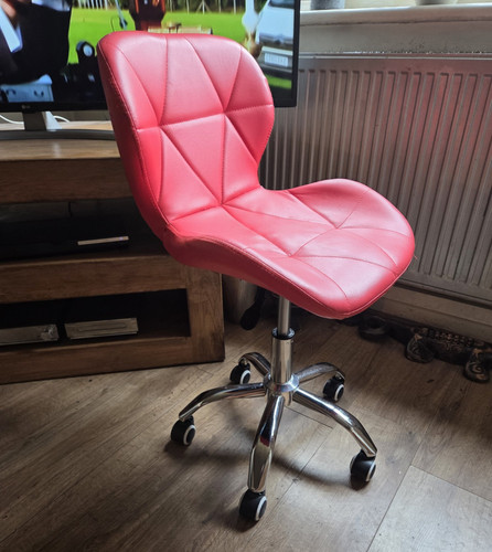 Red faux leather swivel task - faux,