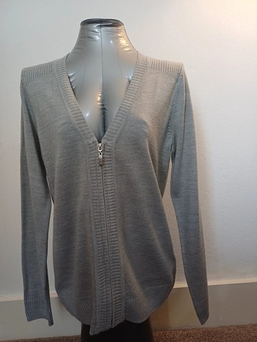 Bhs grey zip - up, cardigan,