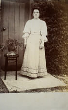 Postcard Woman Lady Portrait Hairstyle Chair Long Dress Edwardian Fashion RPPC