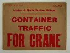 Original Vintage Unused LNER Wagon Label Container Traffic For Crane 1938