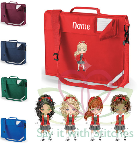 Personalised name book bag - book,