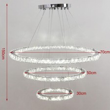 Crystal Chandelier Square LED Ceiling Lights Living Room Bedroom Pendant Lamp UK