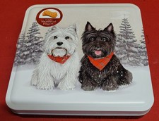 Luxury Shortbread Fingers Gift Tin SCOTTIE DOG Xmas Winter Scene 200gr JUST £6