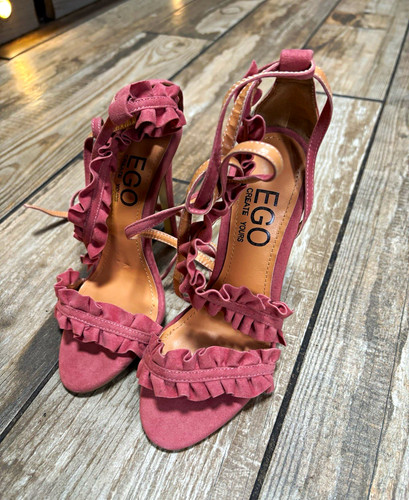 Ego pink faux suede ruffle - ego,