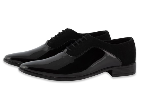 Men black patent formal - black,