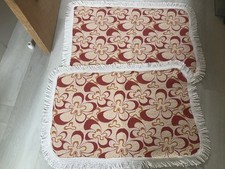 Pair of Floral Jacquard Tapestry Chair back Sofa Arm Cover 