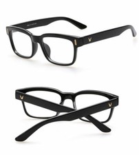 Hot Fashion Mens Womens Retro Clear Lens Glasses Frame Eyewear Unisex - Black
