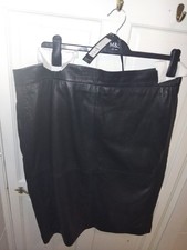 Real Black Leather M&S Skirt