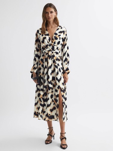 Reiss marie animal print midi - marie,