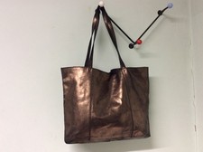 Next large gold metallic leather shoulder bag