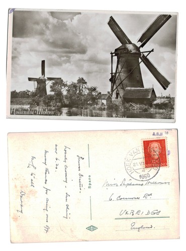 Vintage postcard windmills - vintage,