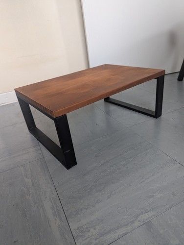 Low wooden stool metal - metal, legs