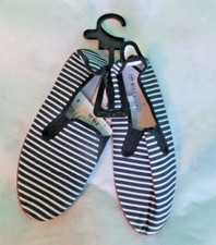 MISS FIORI NAVY STRIPE PLIMSOLL Ladies Shoes Size 6