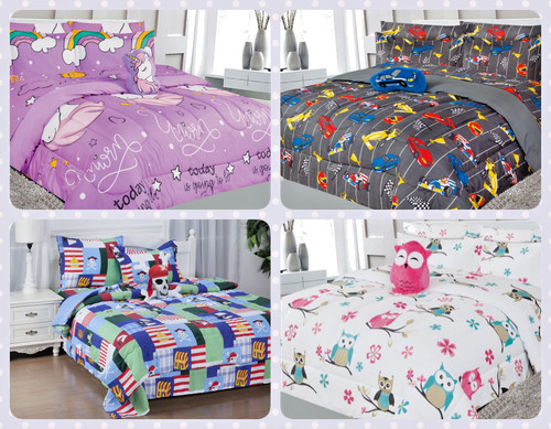 6pc bedroom kids bed bag - 6pc, in