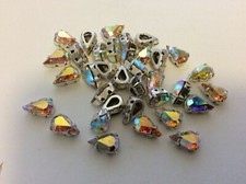 Swarovski #4200 Sew On Pearshape Rhinestone 4 hole Pack 8 CRAFT 10x6mm Craft