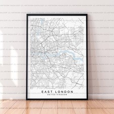 East London Map Poster Print