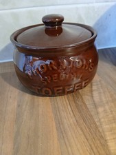 Thorntons Special Toffee Brown Glazed Lidded Jar Pot Retro Vintage