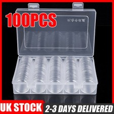 100PCS Coin Capsules Container Plastic Coin Holder Protect Gasket Coin Case Gift